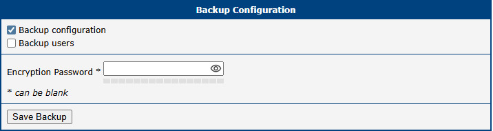 Backup Configuration