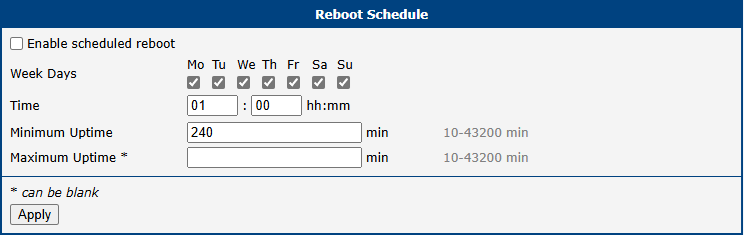 Reboot Schedule
