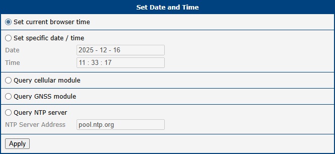 Set Date and Time