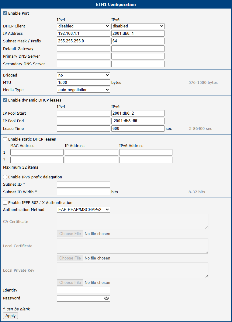 LAN Configuration for Example 3