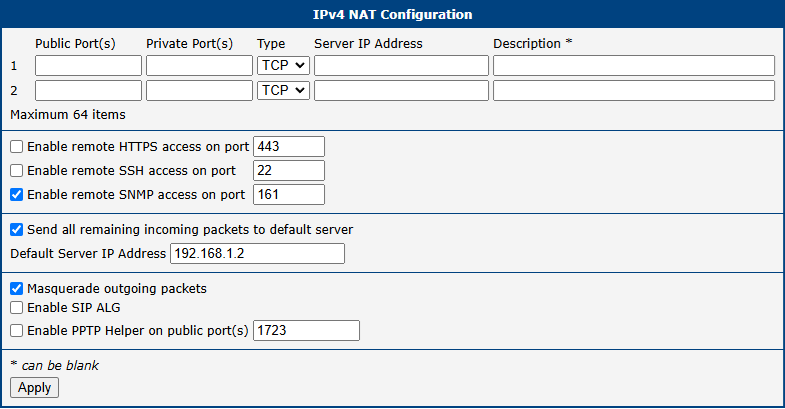 NAT Configuration for Example 1