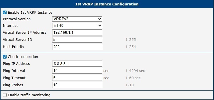 Main Router Configuration