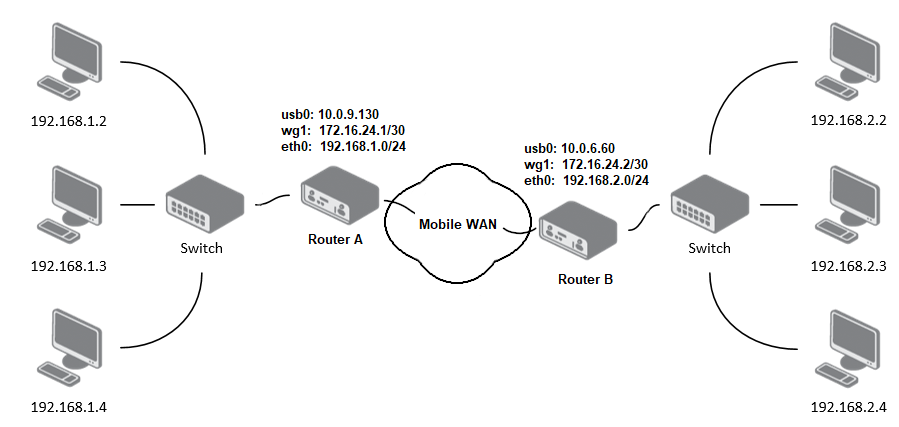 WireGuard Example Topology