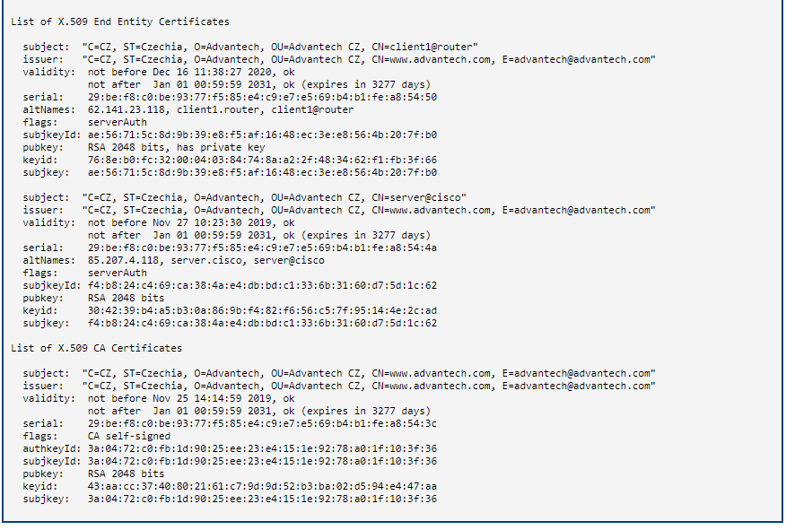 IPsec status of router 1 part 2