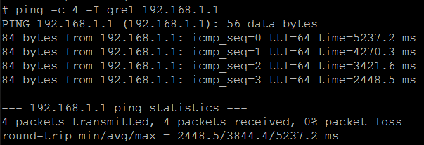 Program ping via gre1 network interface
