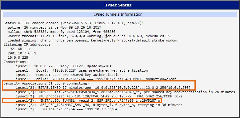 IPsec Status