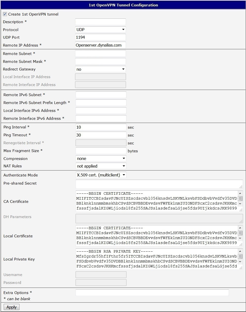 Advantech router configuration