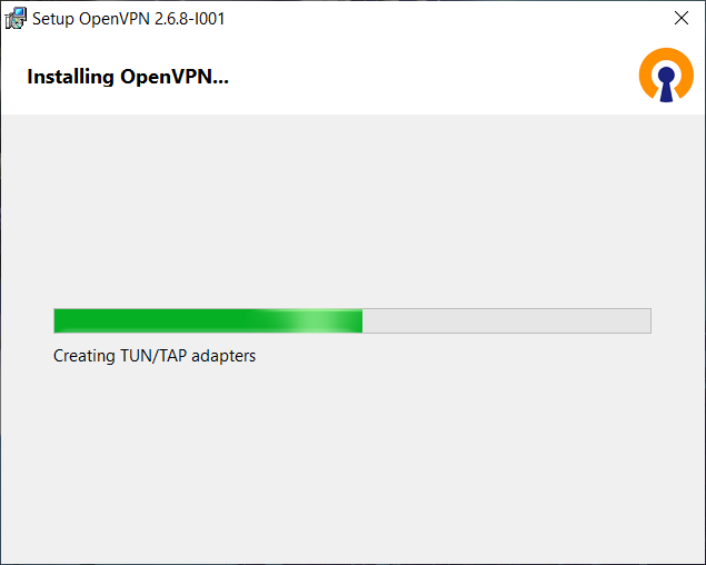 Installation of OpenVPN — progress