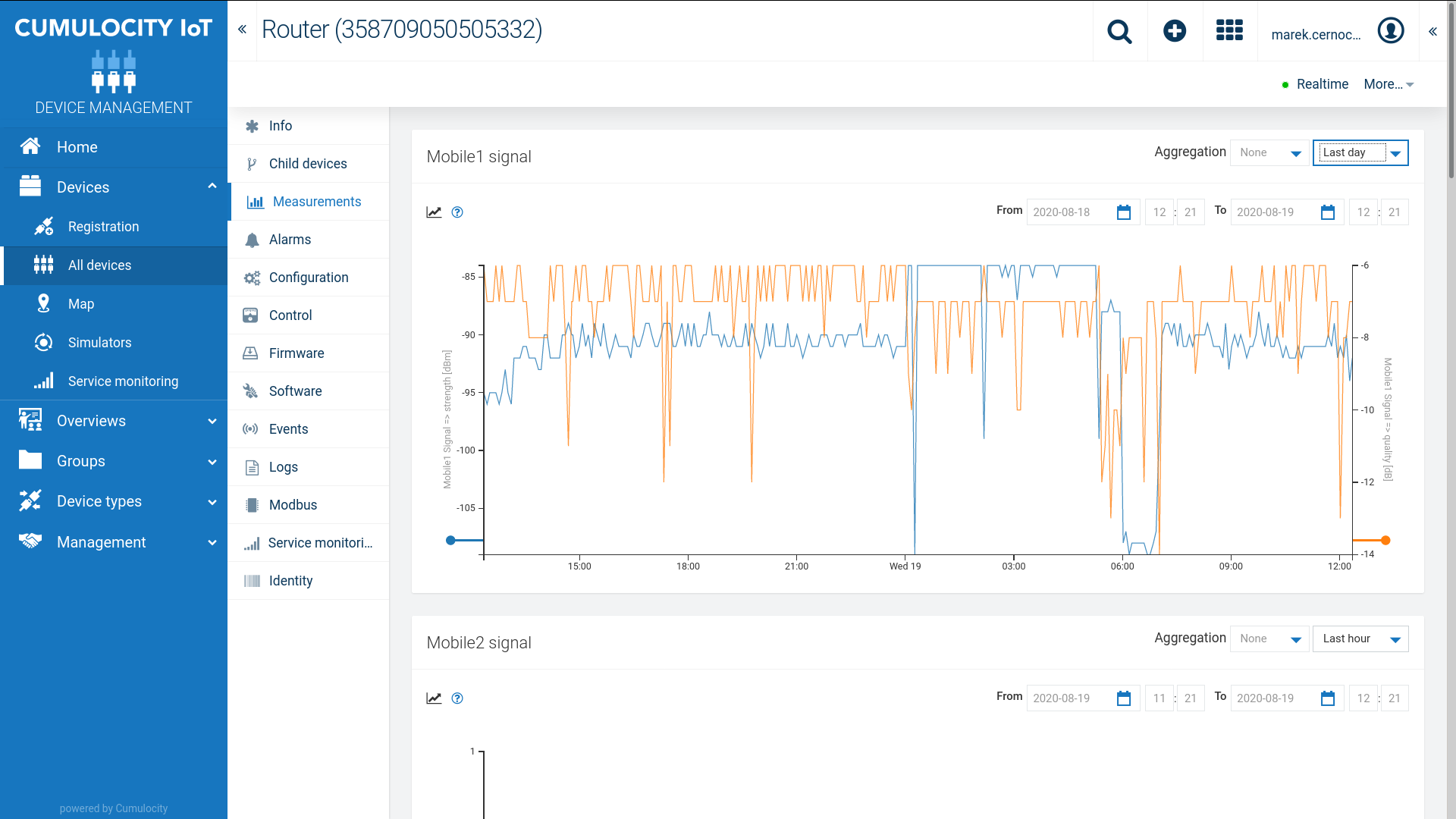 Cumulocity web interface