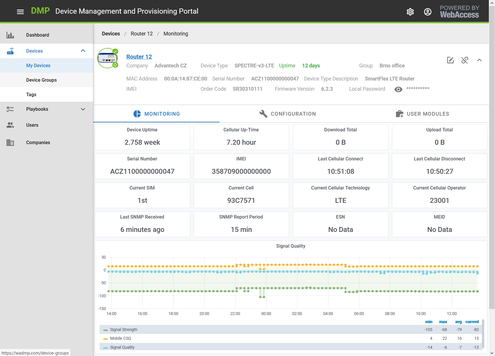 WebAccess/DMP web interface