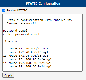 Static Configuration