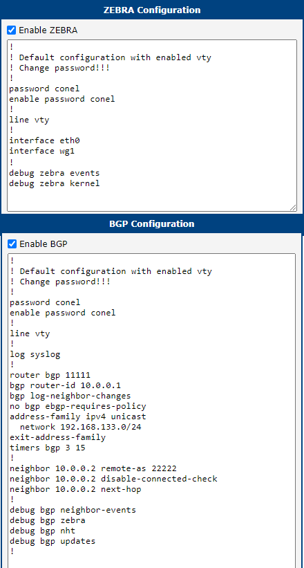 Zebra and BGP Configuration