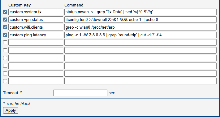 Zabbix agent configuration, custom keys