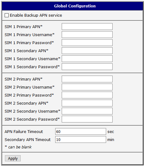Global Configuration