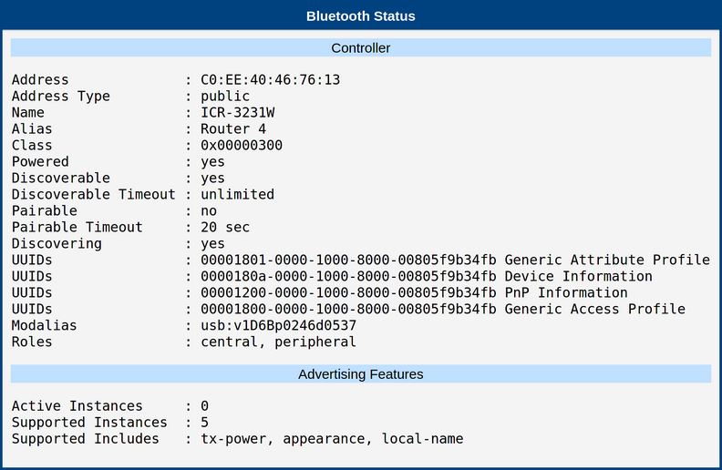 Bluetooth status overview