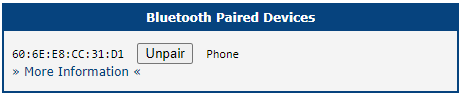 List of paired devices