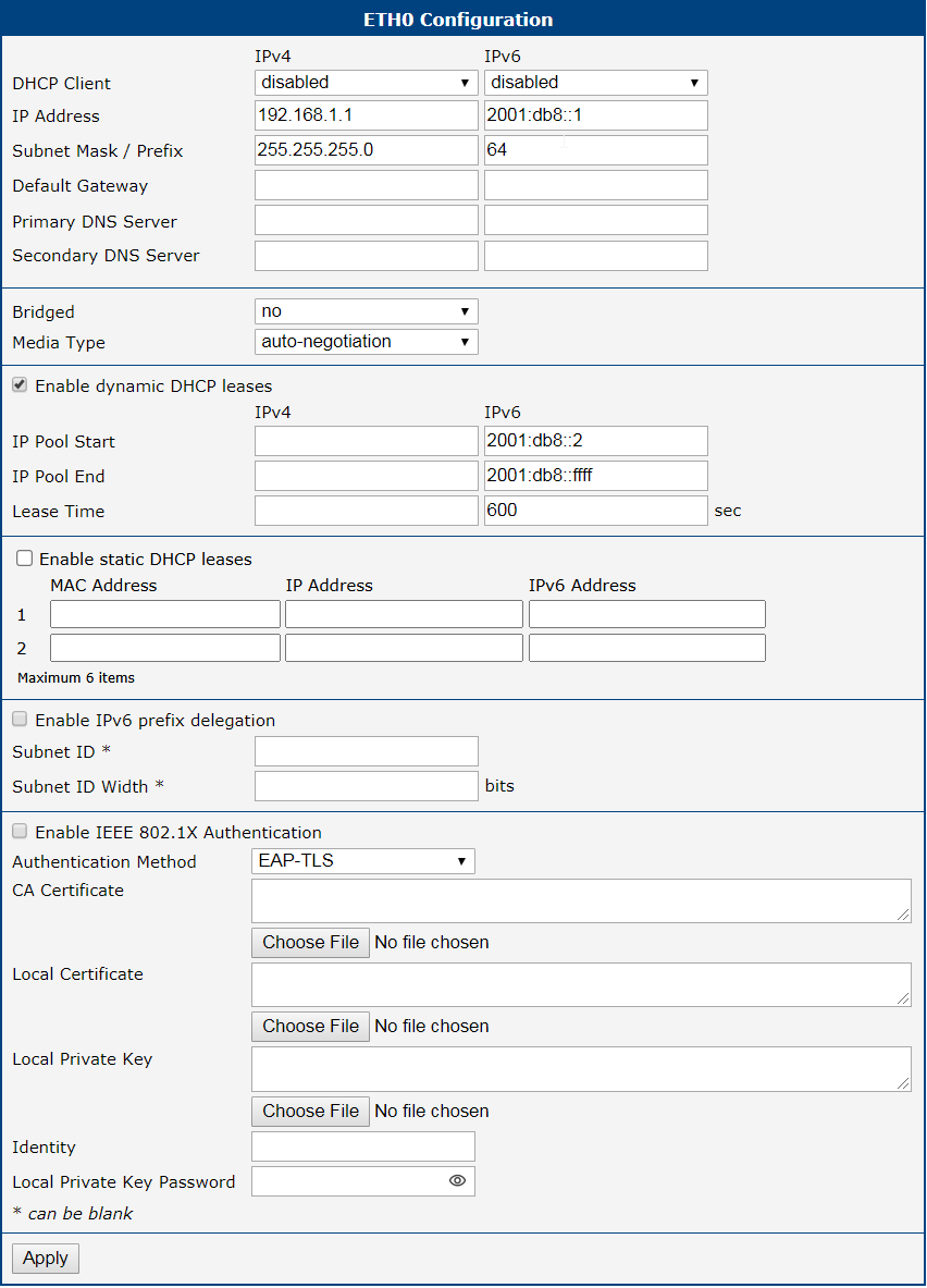 LAN Configuration for Example 3