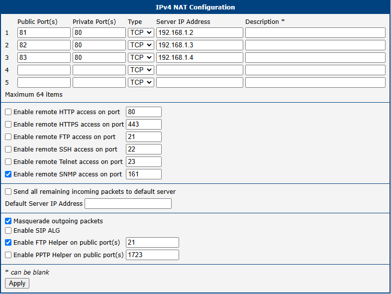 NAT Configuration for Example 2