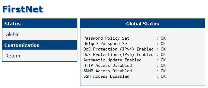 FirstNet Router App Status Page