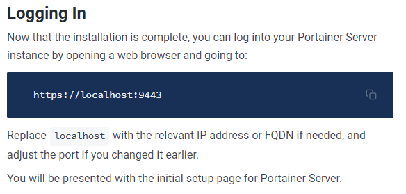 Portainer — Login Instructions