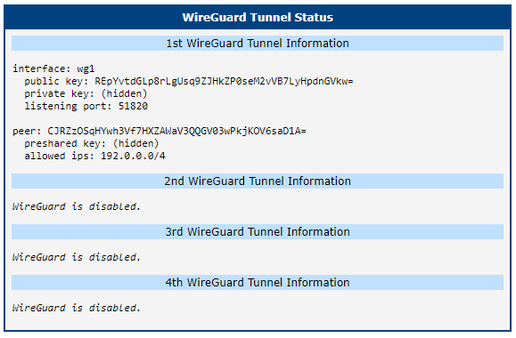 WireGuard status