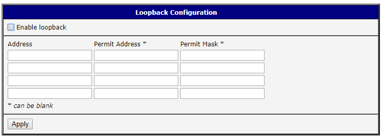 Configuration page