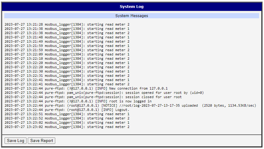 Example of System Log