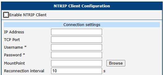 Connection settings