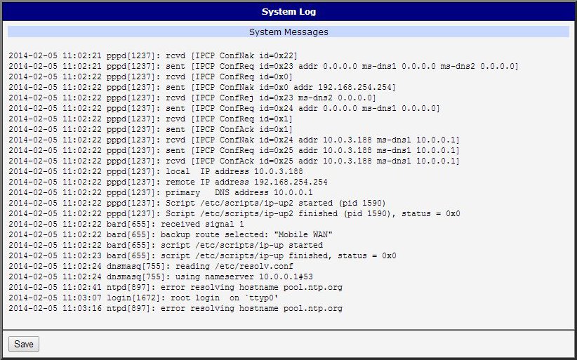 System log