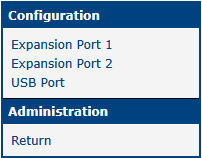 ALPHA-MODBUS router app main menu (versions later than 1.6.1)