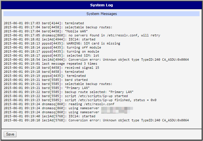 System log