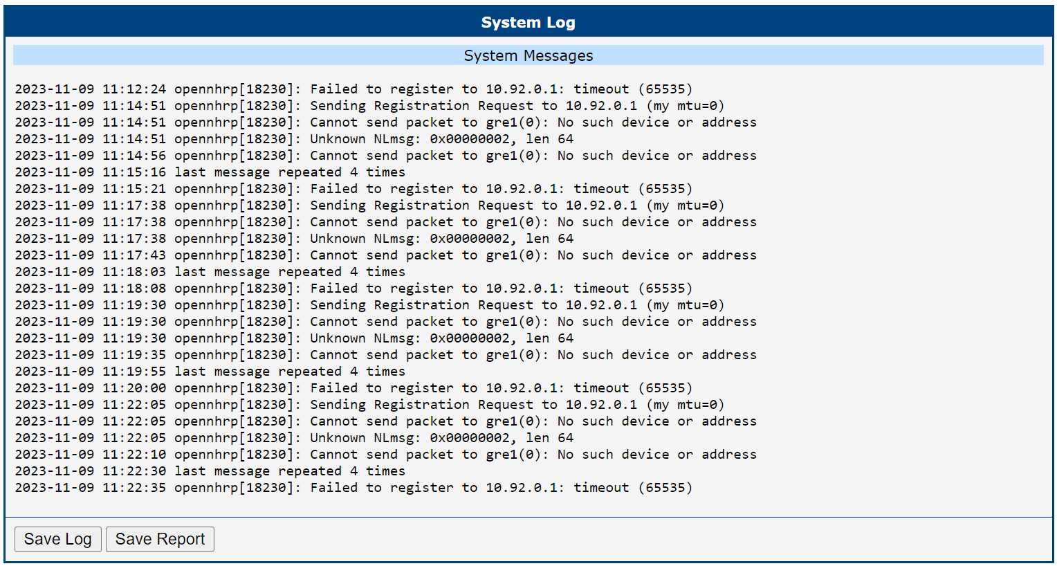 System Log