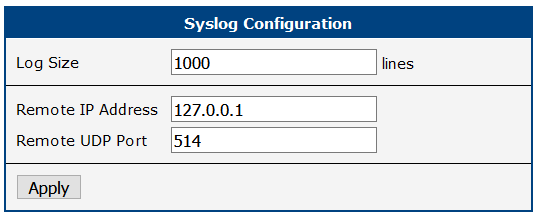 Syslog configuration