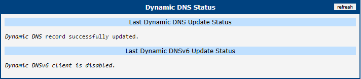 Dynamic DNS Status