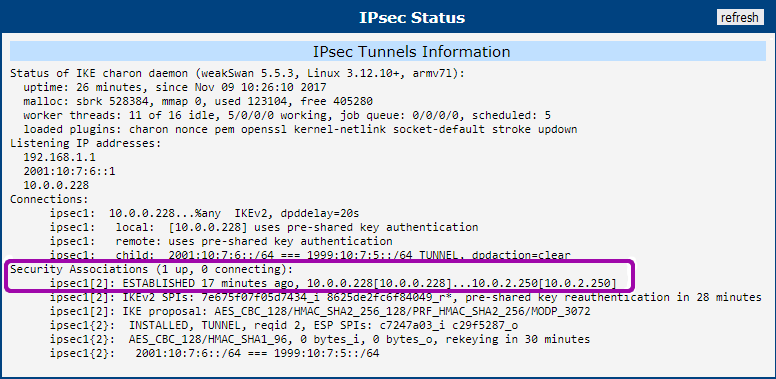 IPsec Status