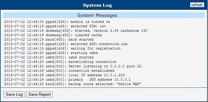 System Log