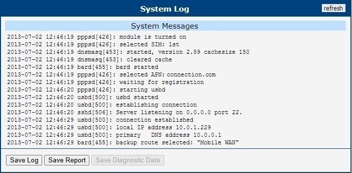 System Log