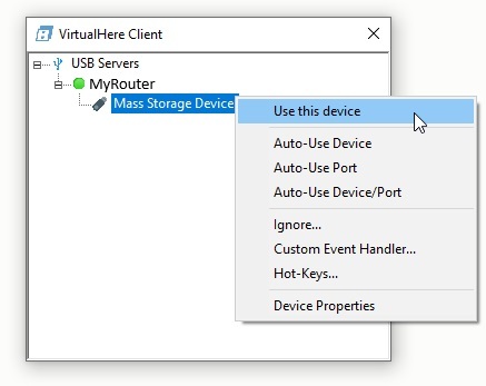 VirtualHere client