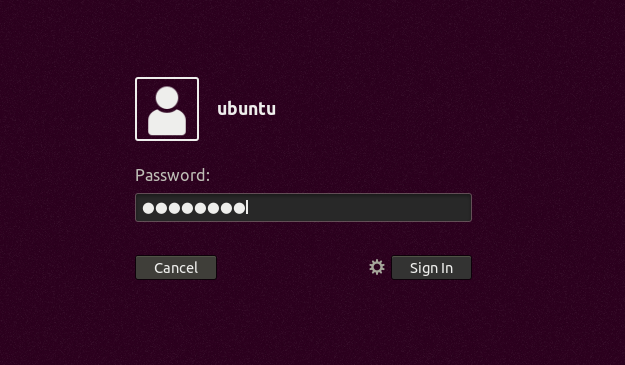 Ubuntu login screen