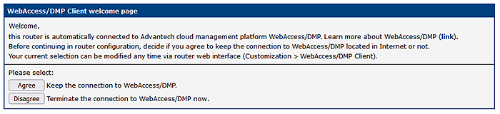 WADMP Client Welcome Screen